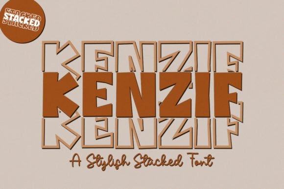 Kenzif: A Stylish Stacked Font for Distinctive Brand Identity